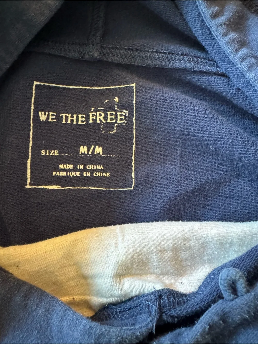 We The Free Navy Hoodie with Cream Trim